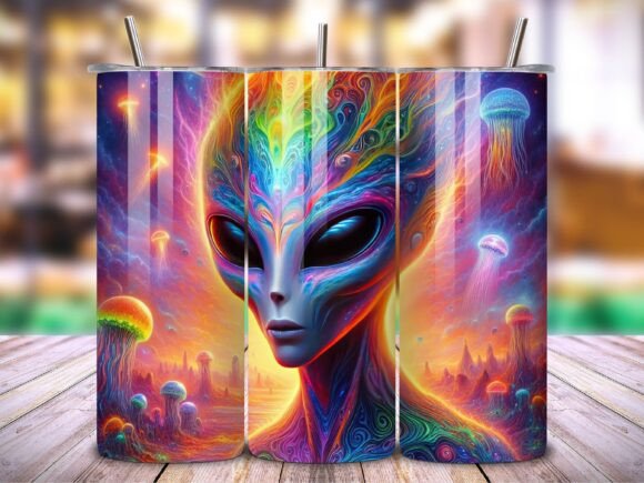 3D Alien 20 Oz Tumbler Wrap Vol.2: A Creative Design Asset