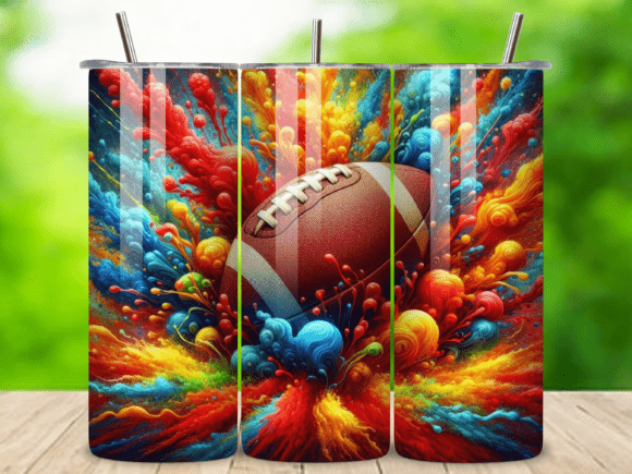 3D American Football Tumbler Wrap V.3: Bold Design Asset