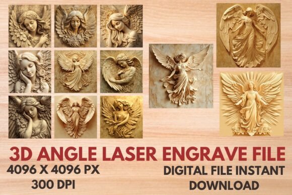 3D Angle Laser Engrave File: Versatile Design Asset