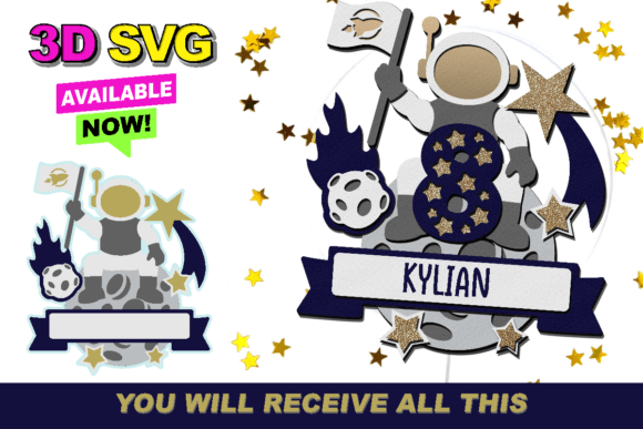 3D Astronaut SVG: Your Key to Cosmic Cake Toppers
