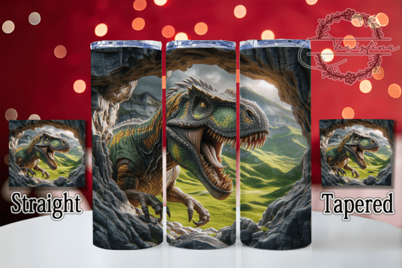 3D Funny Dinosaur Tumbler: Vibrant Design for Your Projects