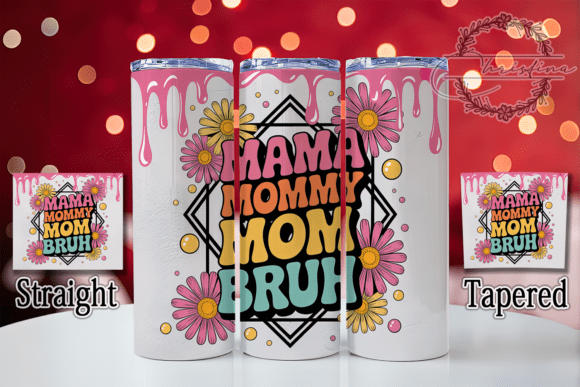 3D Funny Mom Life Tumbler Wrap: A Vibrant Design Asset