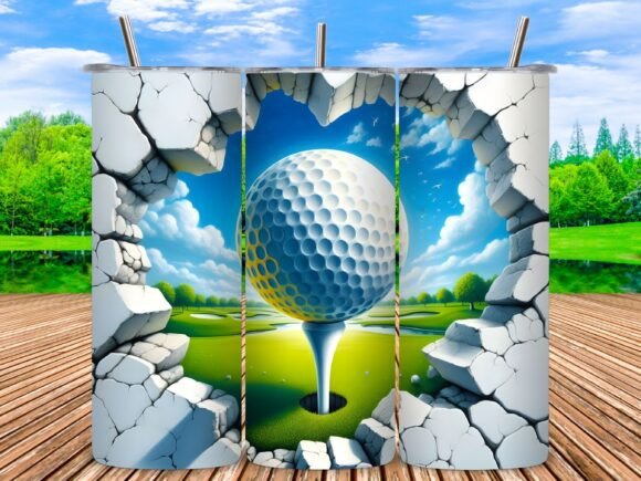 3D Golf Ball, Golf Tumbler Wrap: Elevate Your Designs