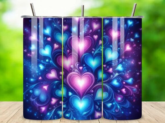 3D Heart Valentine 20oz Tumbler Wrap V.7
