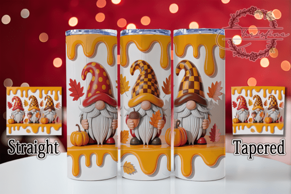 3D Inflated Gnome Autumn Tumbler Design