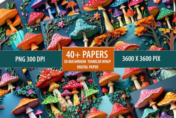 3D Mushroom Tumbler Wrap Sublimation: A Creative Design Asset
