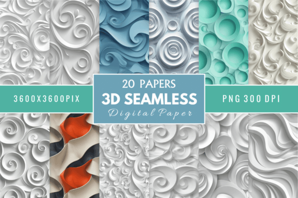 3D Seamless Digital Paper Bundle: Elevate Your Creative Projects