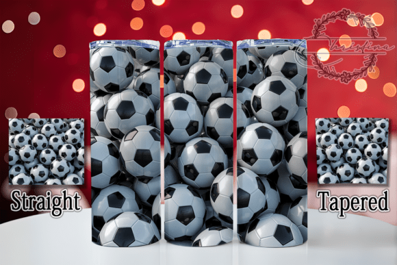 3D Soccer Ball Skinny Tumbler Wrap: Dynamic Design for Drinkware