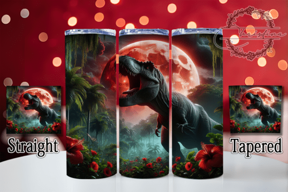 3D T-Rex Grunge Jurassic Tumbler: A Bold Design Asset