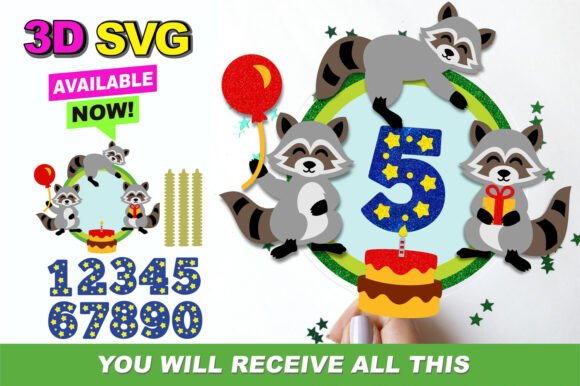 Baby Raccoon Cake Topper 3D SVG: Your Next Creative Download