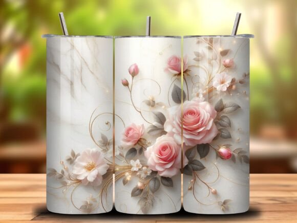 Beautiful 3D Roses for Your 20 Oz Tumbler Designs