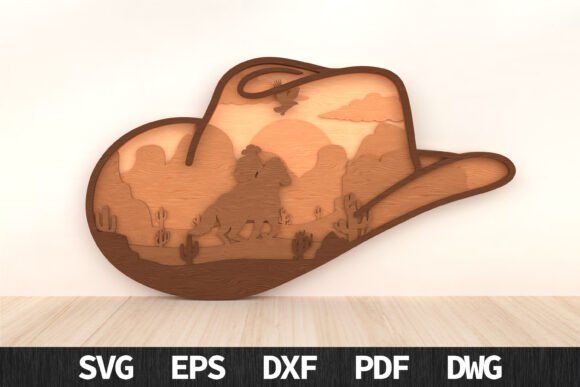 Cowboy Hat Western 3D Layered Art: A Creative Asset