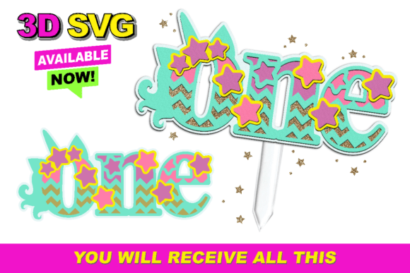 Enchanting Unicorn Cake Topper 3D SVG Collection