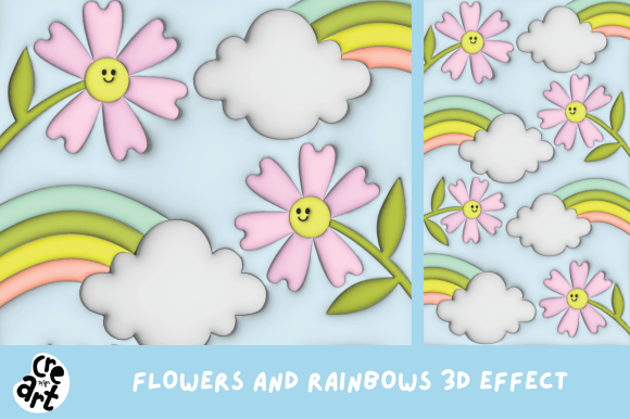 Flowers and Rainbows 3D Effect
