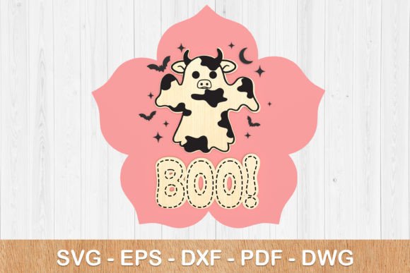 Halloween Cow Boo Welcome Sign 3d Svg: A Spooky Design Asset