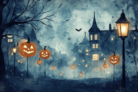 Halloween Spooky Castle 3D Illustration