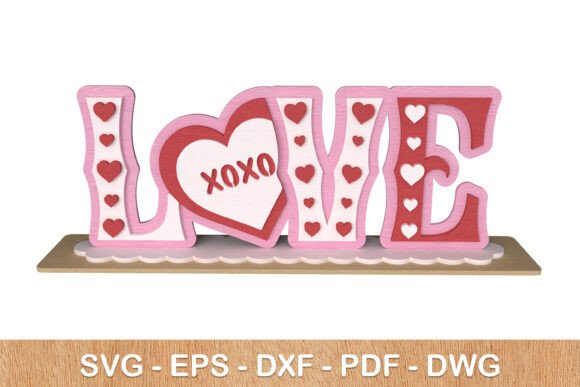 LOVE Valentine 3D Sign Laser Cut: Create Stunning Decor