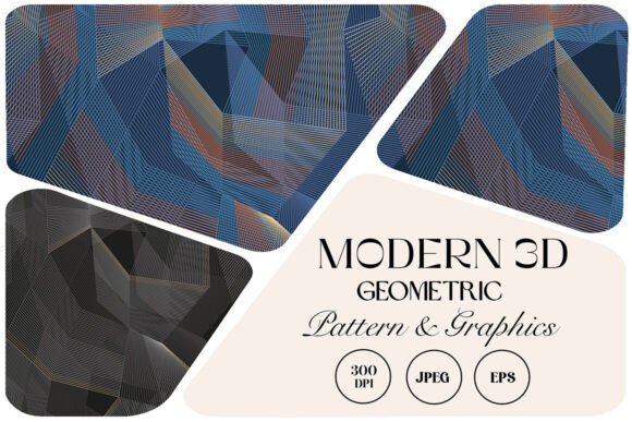 Modern 3D Geometric Pattern: Bold, Versatile Design Assets