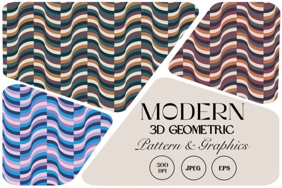 Modern 3D Wavy Geometric Pattern