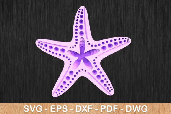 Starfish 3D Layered Laser Cut: Elegant Coastal Design Files
