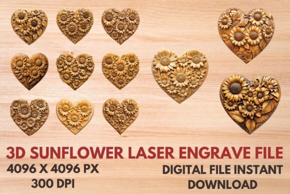 Stunning 3D Sunflower Laser Engrave Designs for Your Projects